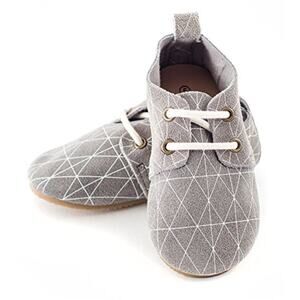Piper Finn Suede Geo Oxford Shoes Baby Toddler 10 Gray White High Top Lace Up